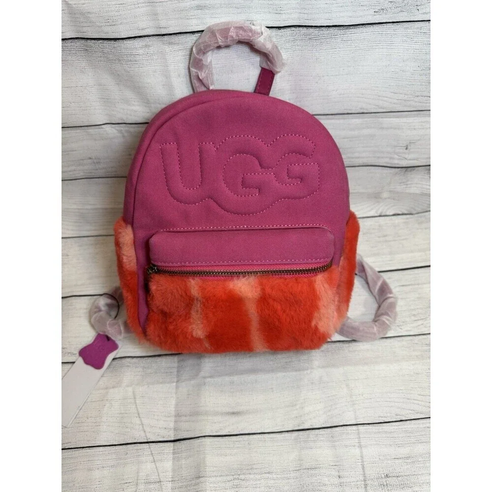 UGG Dannie II Mini Sheepskin Zebra Backback FUCHSIA